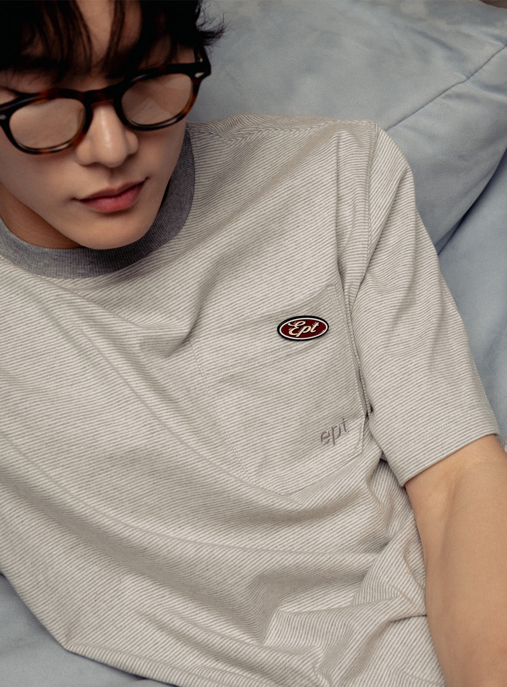 Micro Stripe T-Shirt (H/Grey)