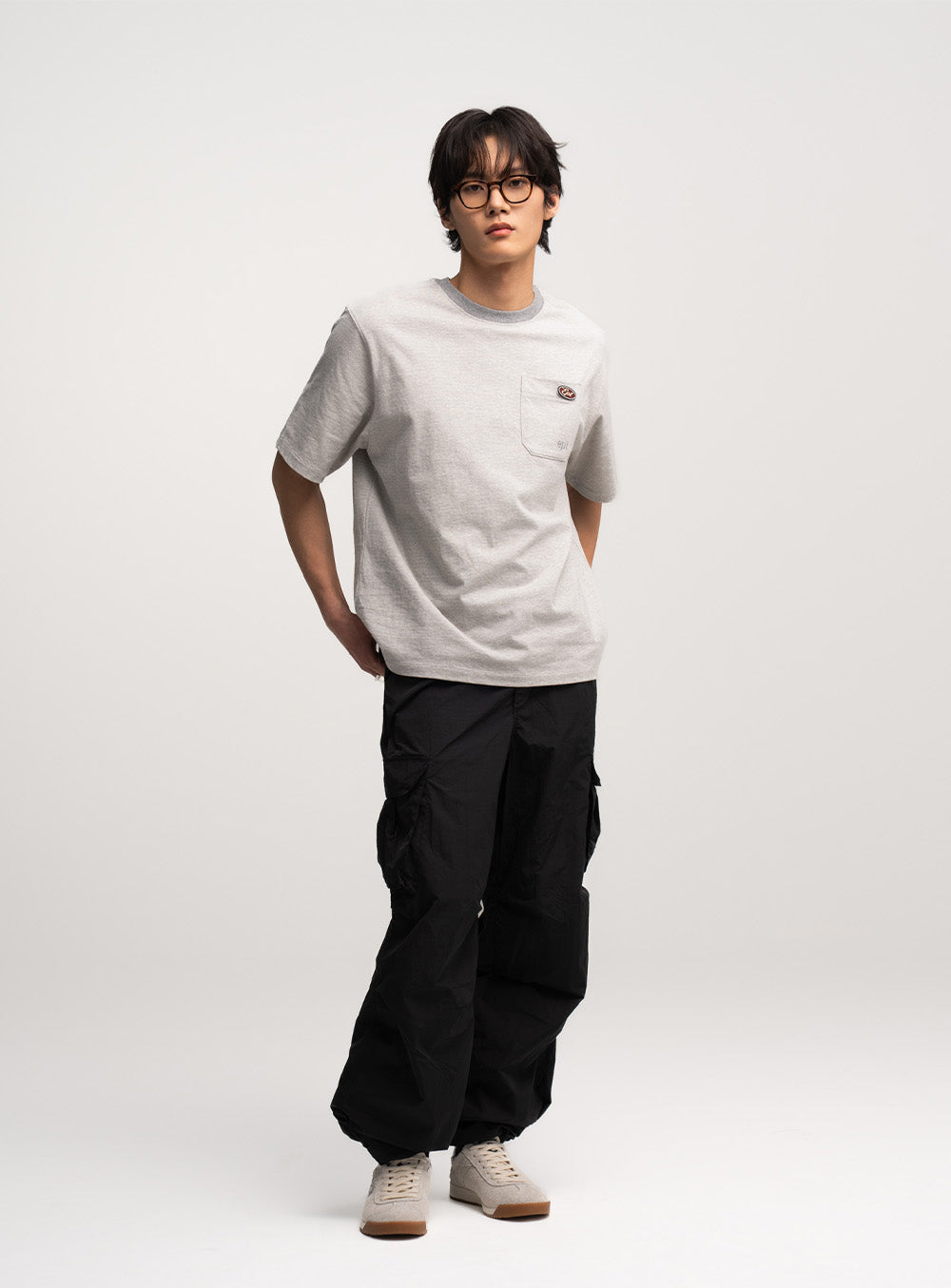 Micro Stripe T-Shirt (H/Grey)