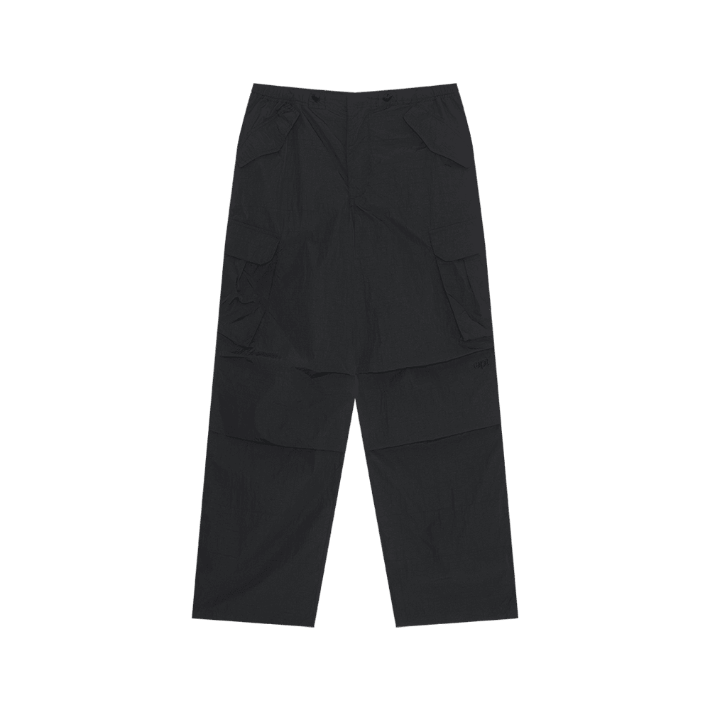Nylon Cargo Pocket Pants (Black)