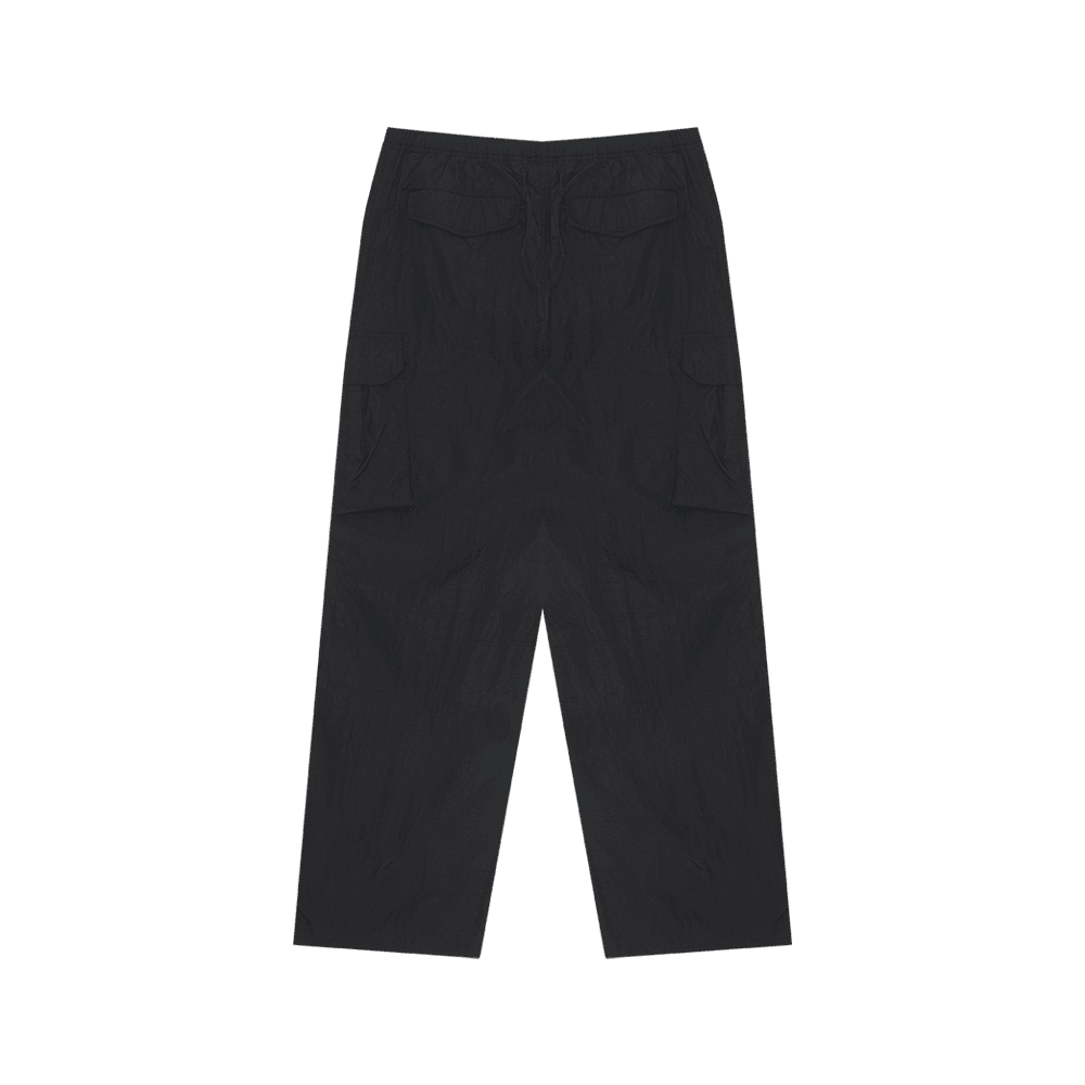 Nylon Cargo Pocket Pants (Black)