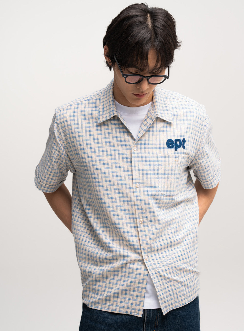 Checked Half Shirt (Blue)