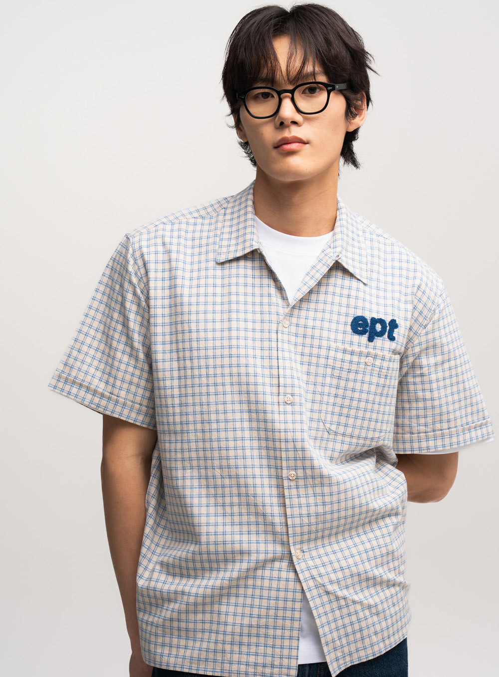Checked Half Shirt (Blue)