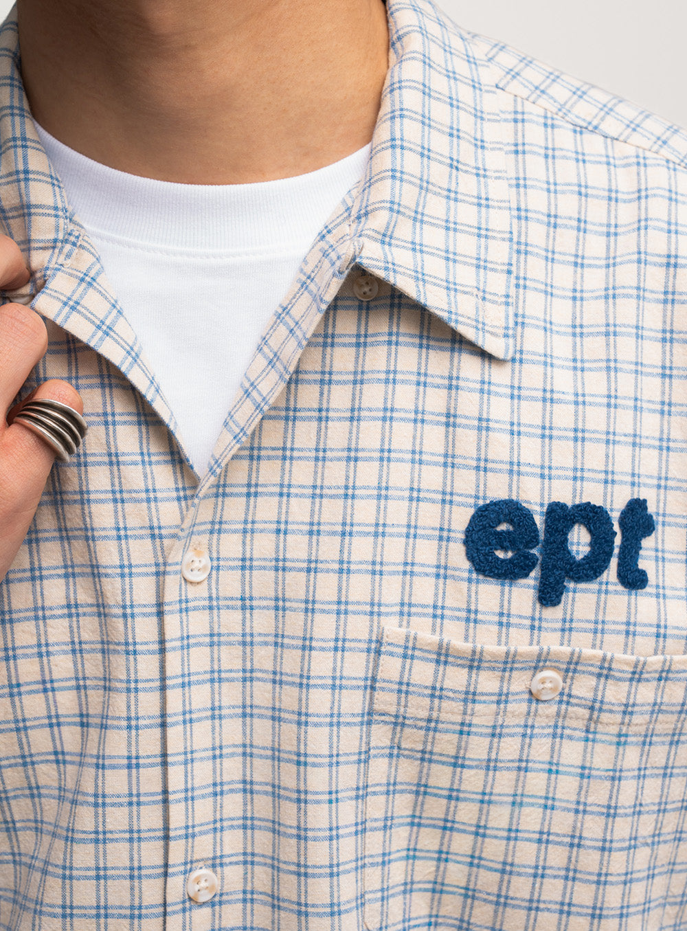 Checked Half Shirt (Blue)
