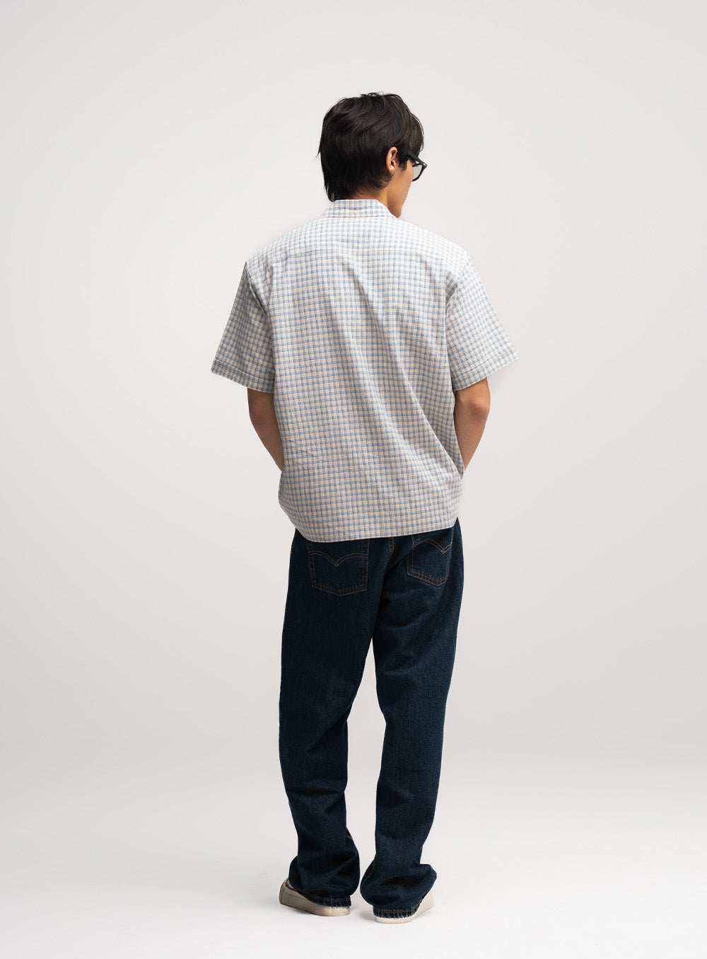 Checked Half Shirt (Blue)