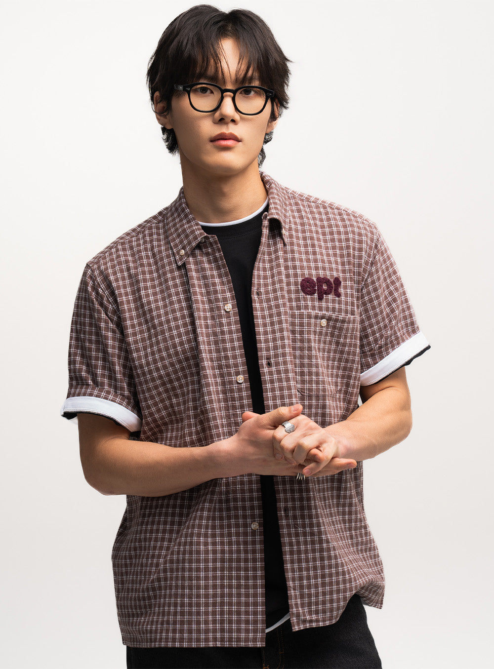 Checked Half Shirt (Brown)