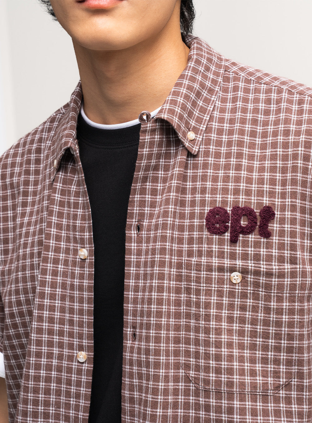 Checked Half Shirt (Brown)