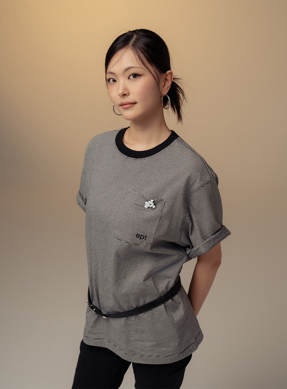 Micro Stripe T-Shirt (Black)