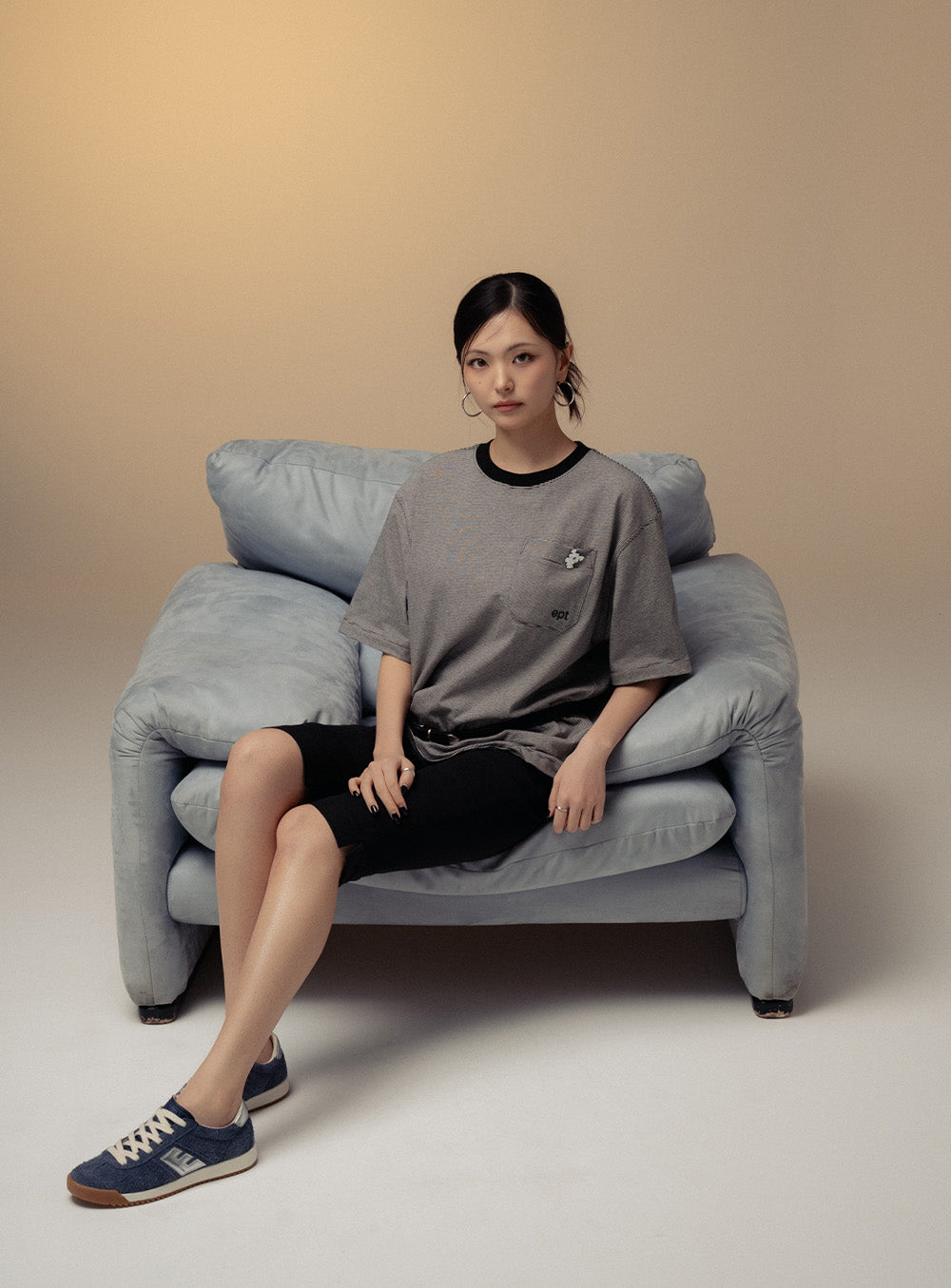 Micro Stripe T-Shirt (Black)