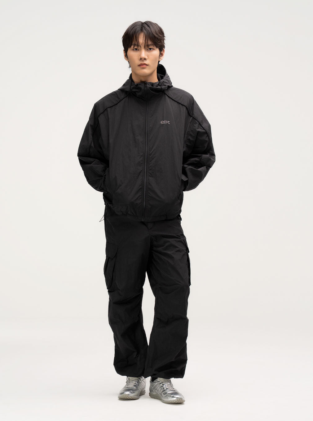 Studded Windbreaker (Black)