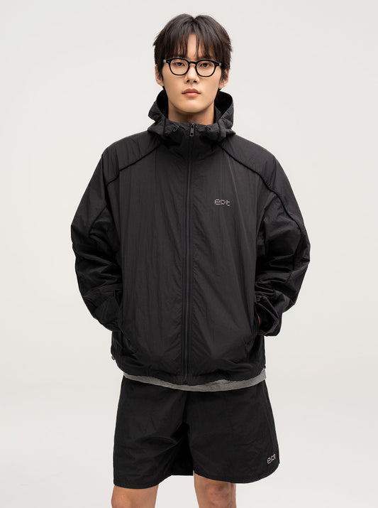 Studded Windbreaker (Black)