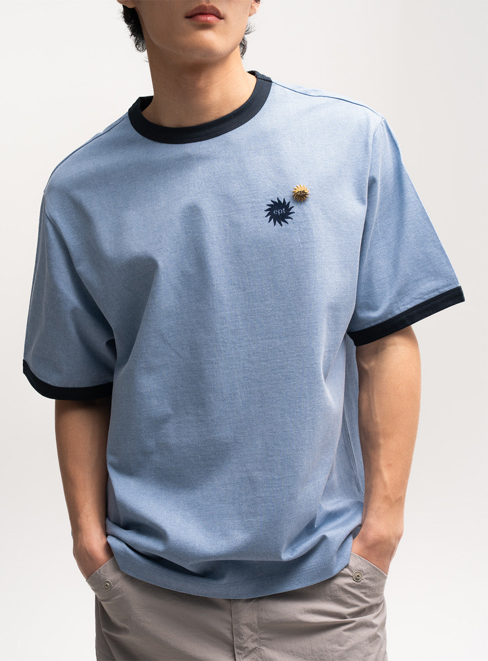 Sun Logo Ringer T-Shirt (H/Blue)