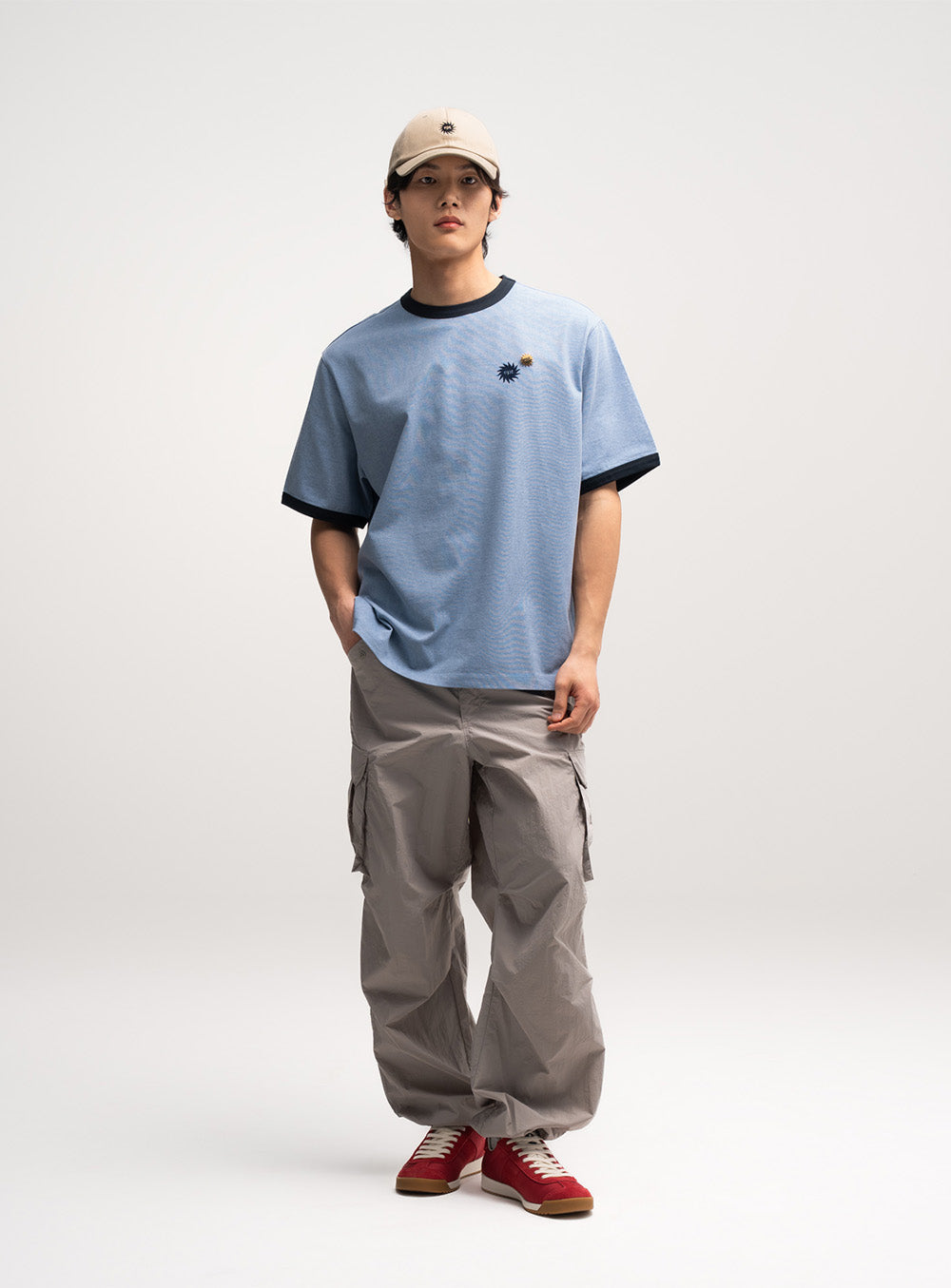 Sun Logo Ringer T-Shirt (H/Blue)
