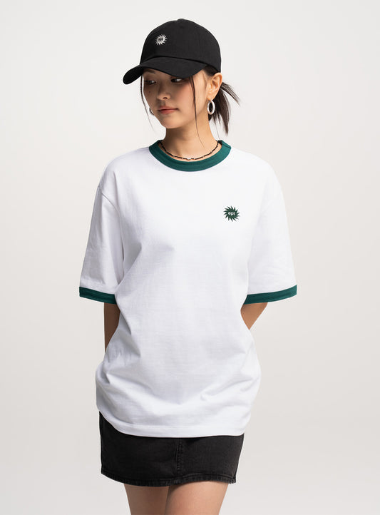 Sun Logo Ringer T-Shirt (White)