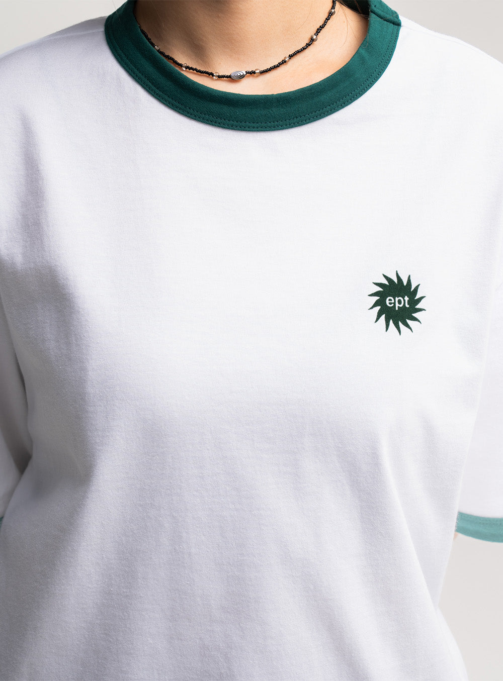 Sun Logo Ringer T-Shirt (White)