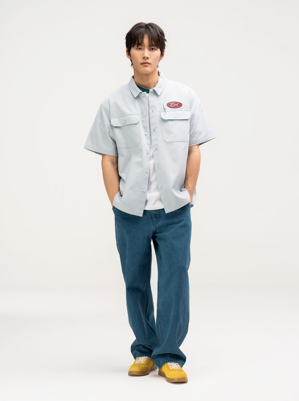 Work Half Shirt (Sky Blue)