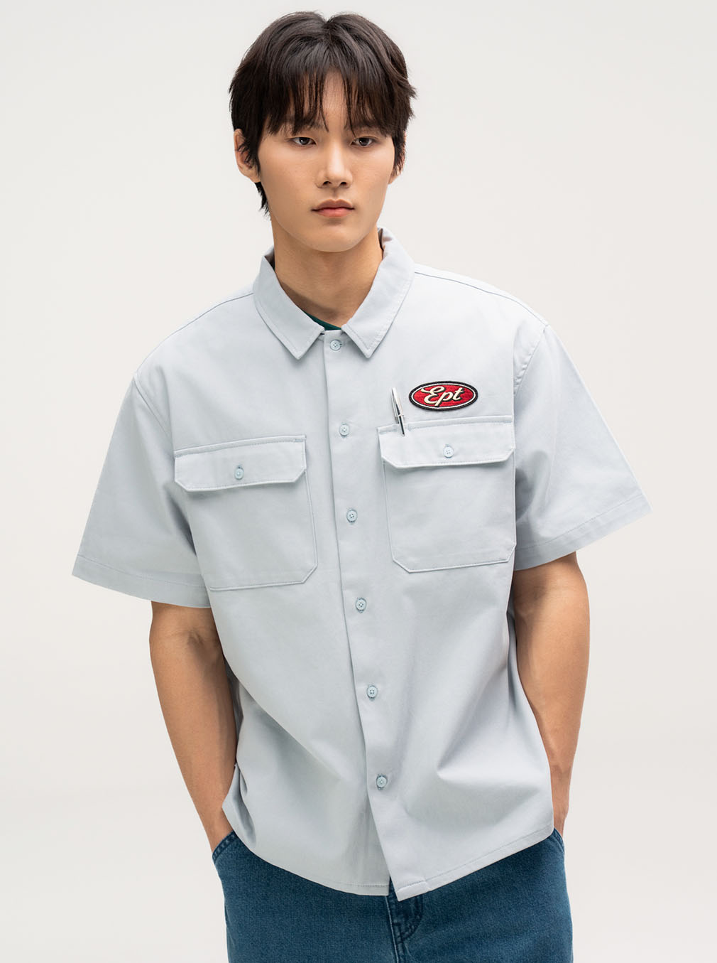 Work Half Shirt (Sky Blue)