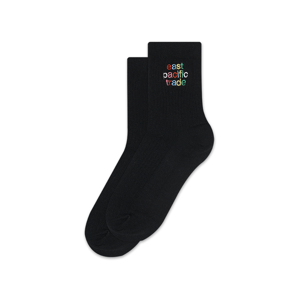 Rainbow Logo Socks (Black)