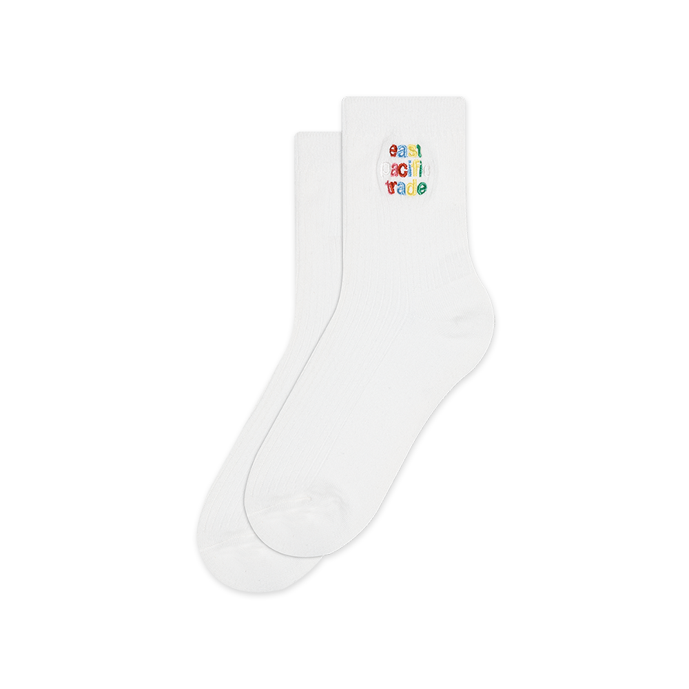 Rainbow Logo Socks (White)
