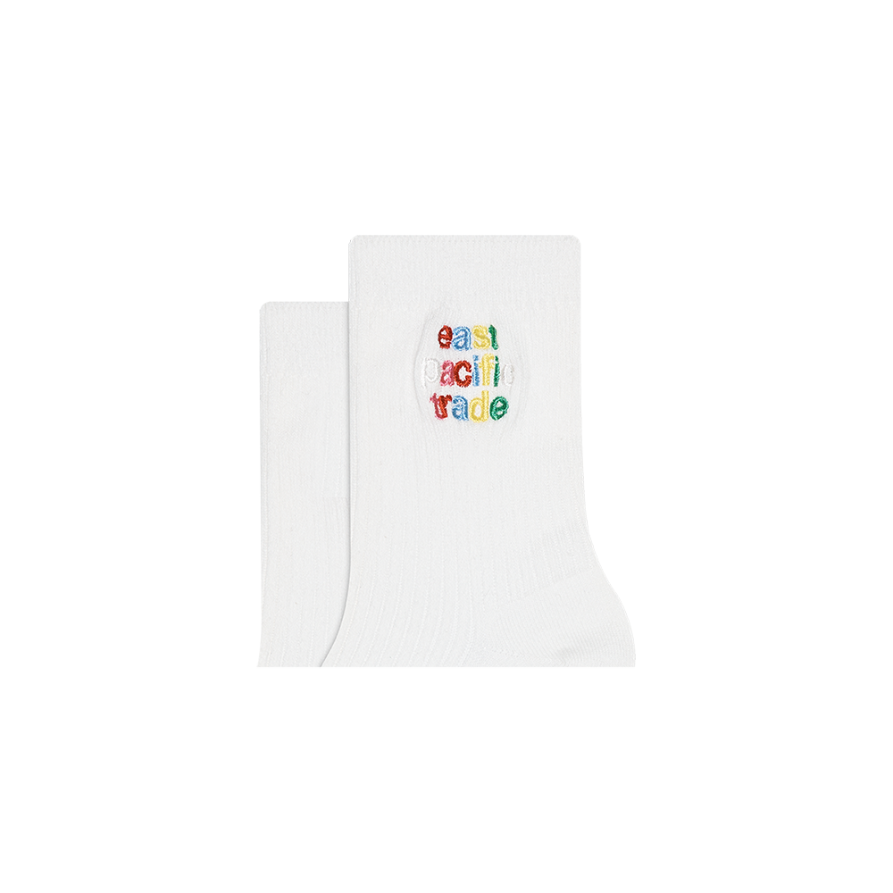 Rainbow Logo Socks (White)