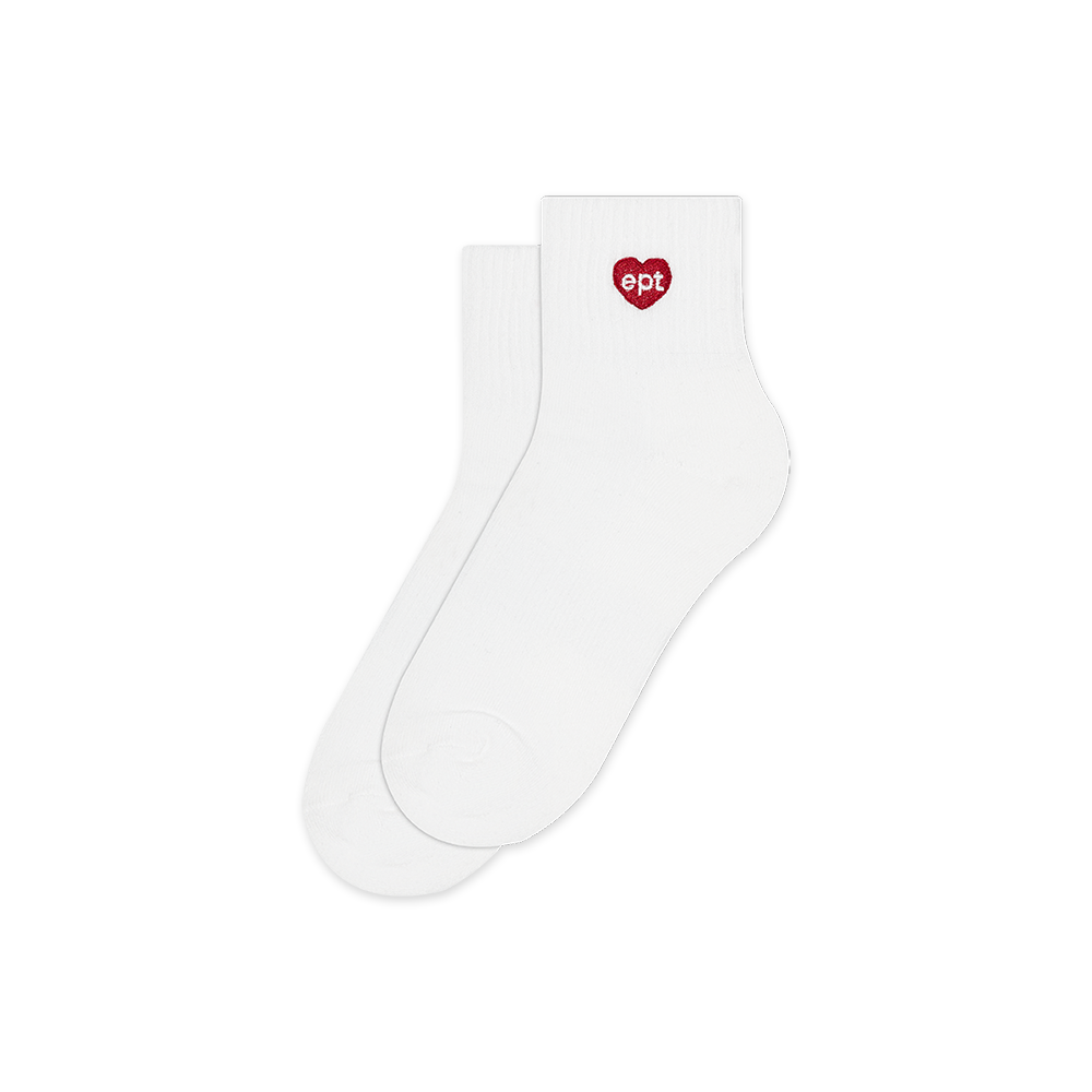 Small Heart Socks (White)