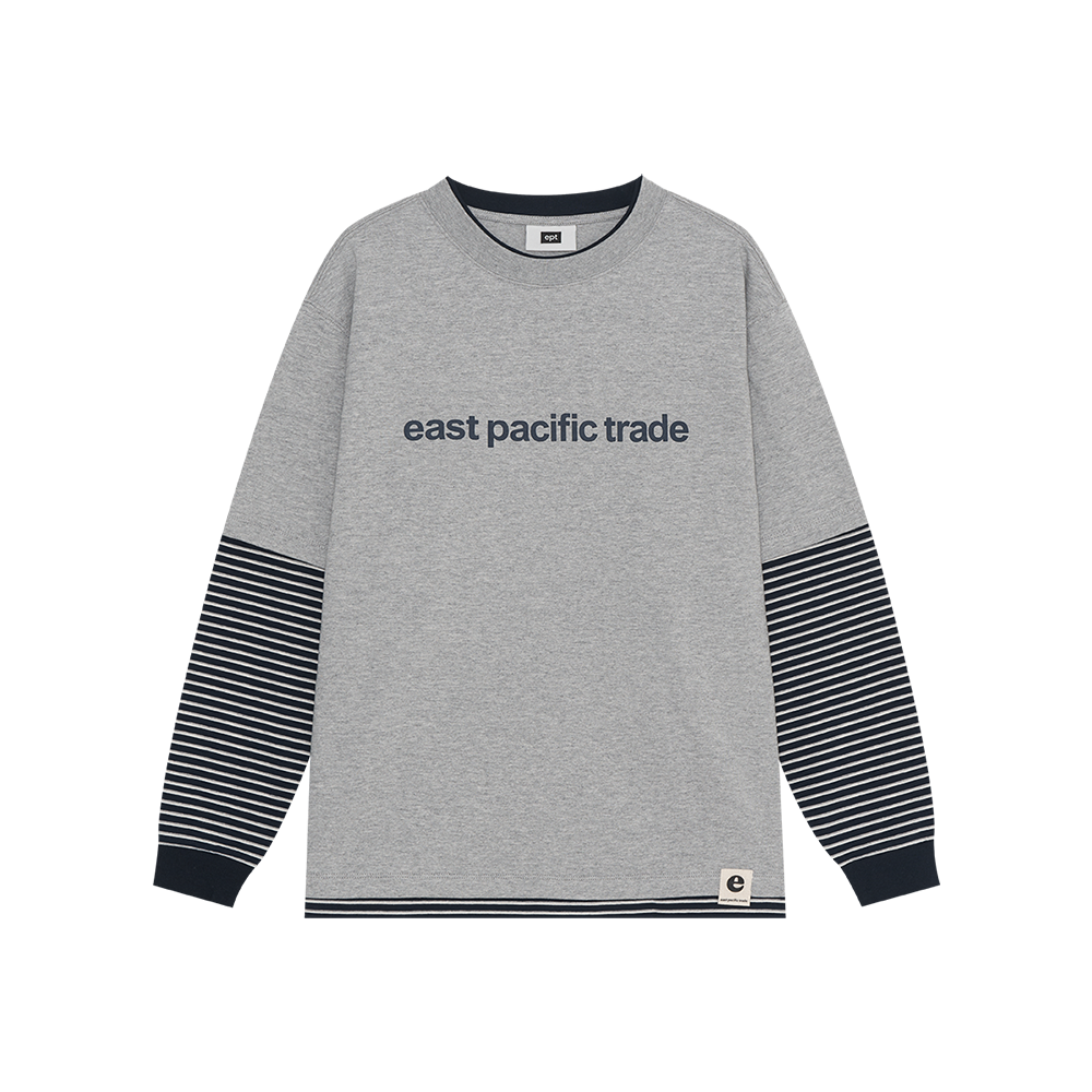 Striped Layered T-Shirt (H/Grey)