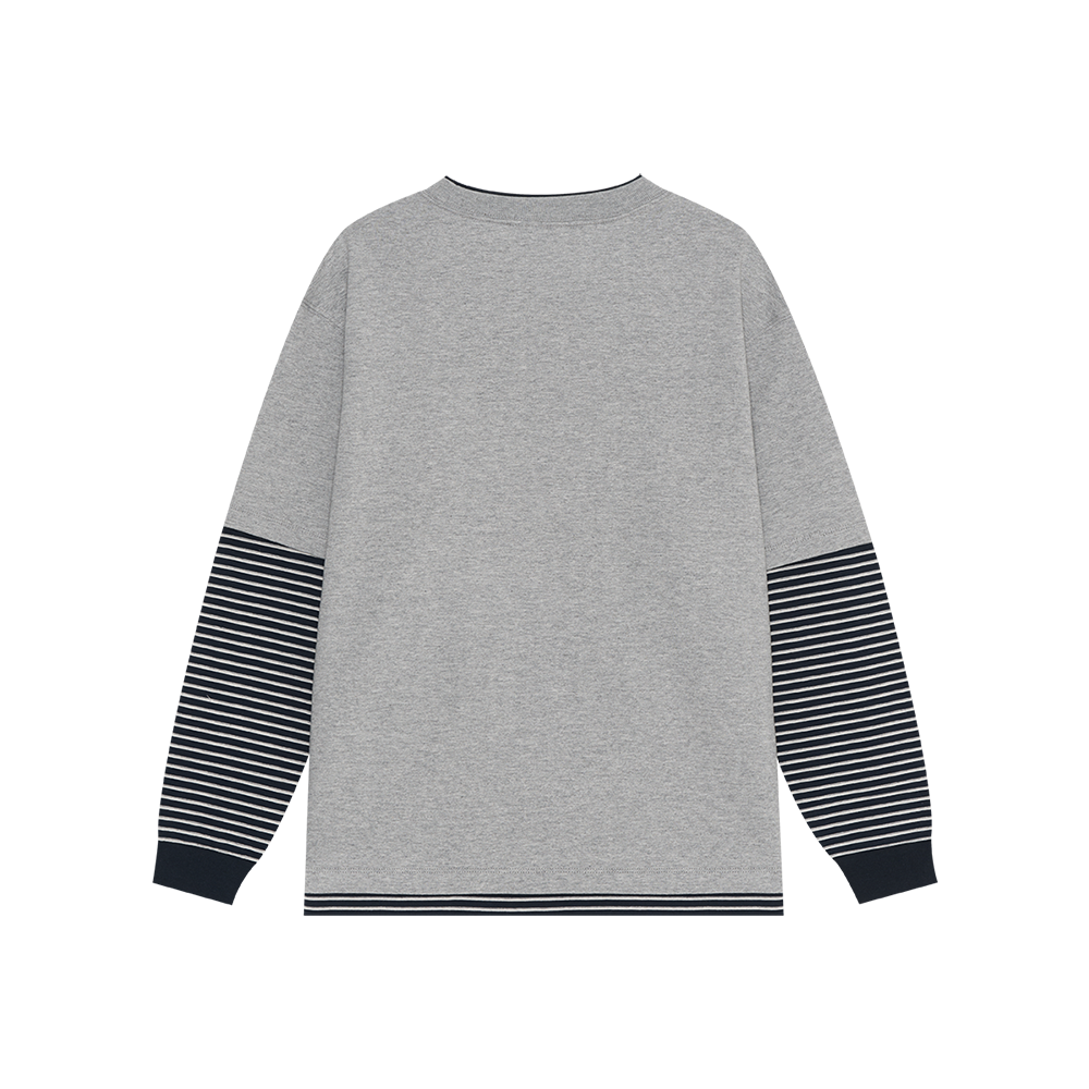 Striped Layered T-Shirt (H/Grey)