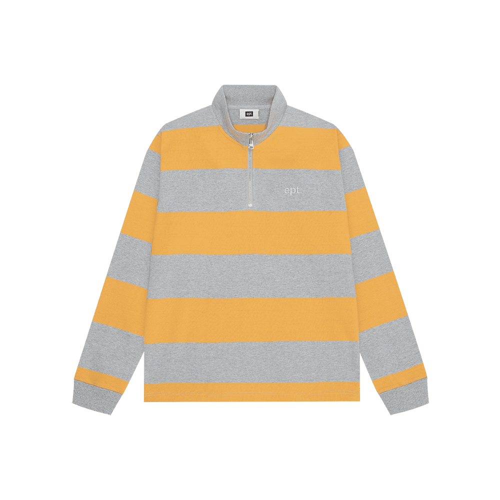Striped Rugby Half Zip Up (Yellow)