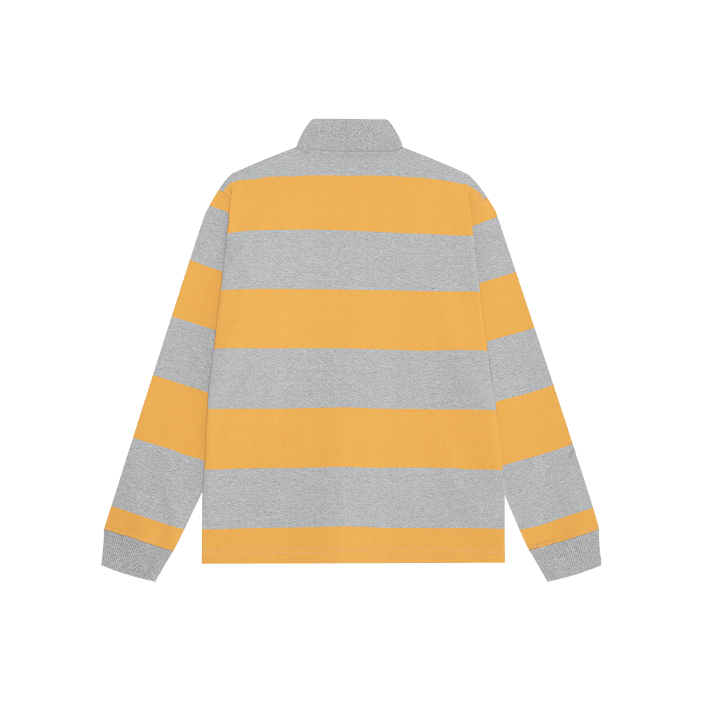Striped Rugby Half Zip Up (Yellow)