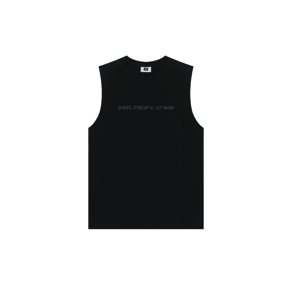 Studded Sleeveless T-Shirt (Black)