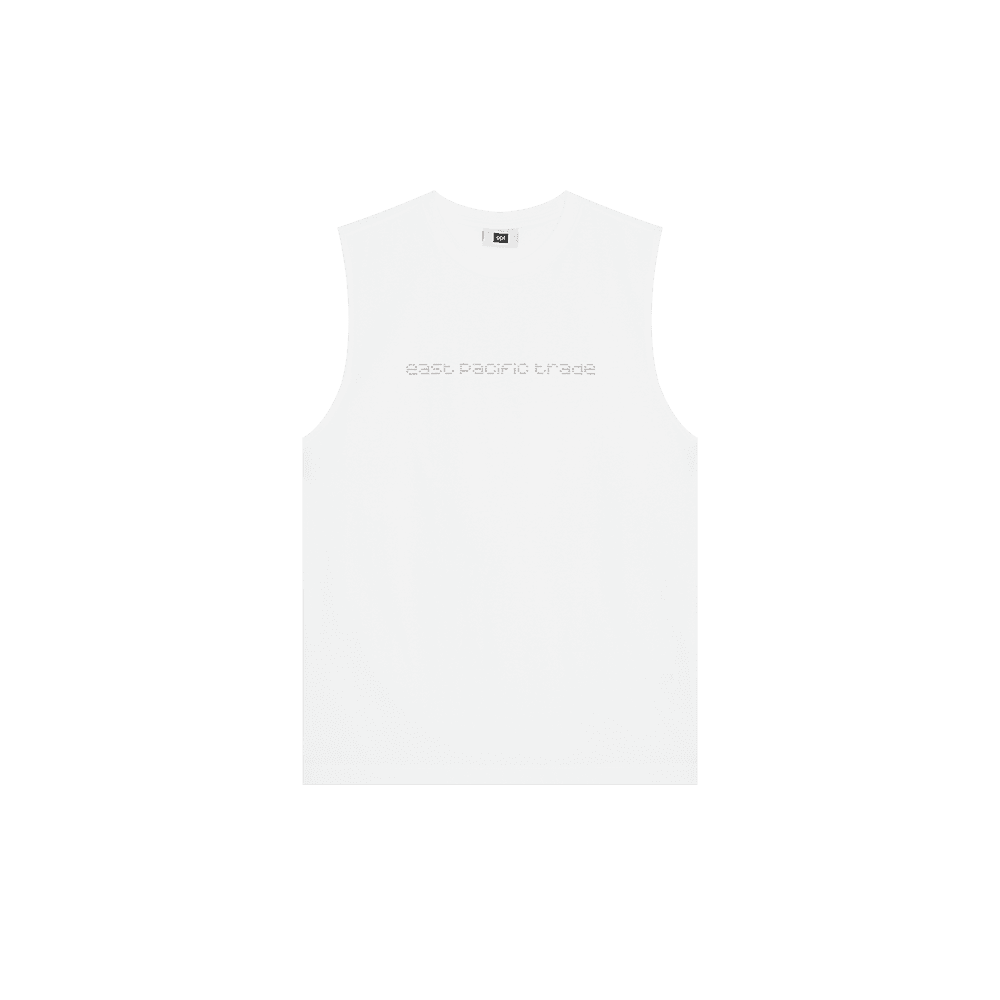 Studded Sleeveless T-Shirt (White)