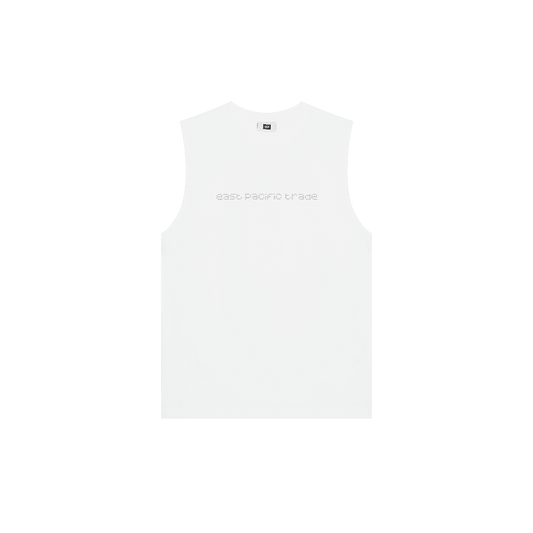 Studded Sleeveless T-Shirt (White)