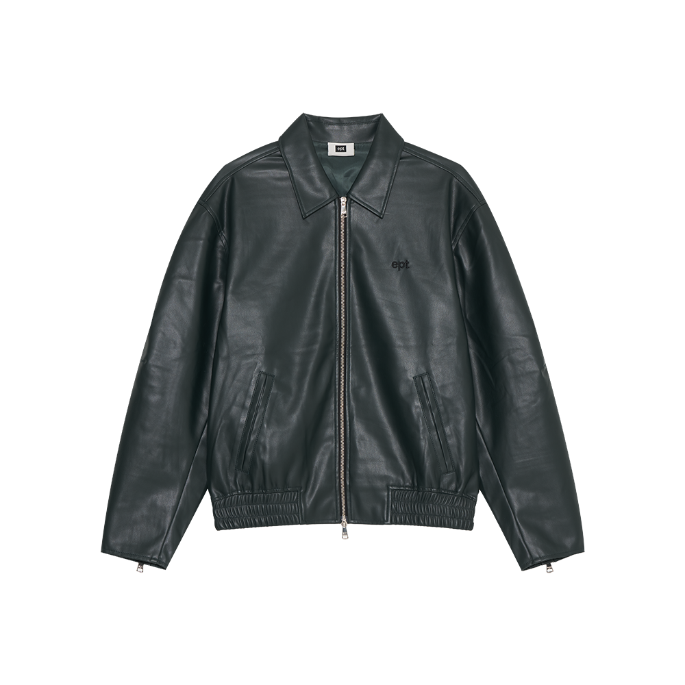 Faux Leather Jacket (Deep Green)