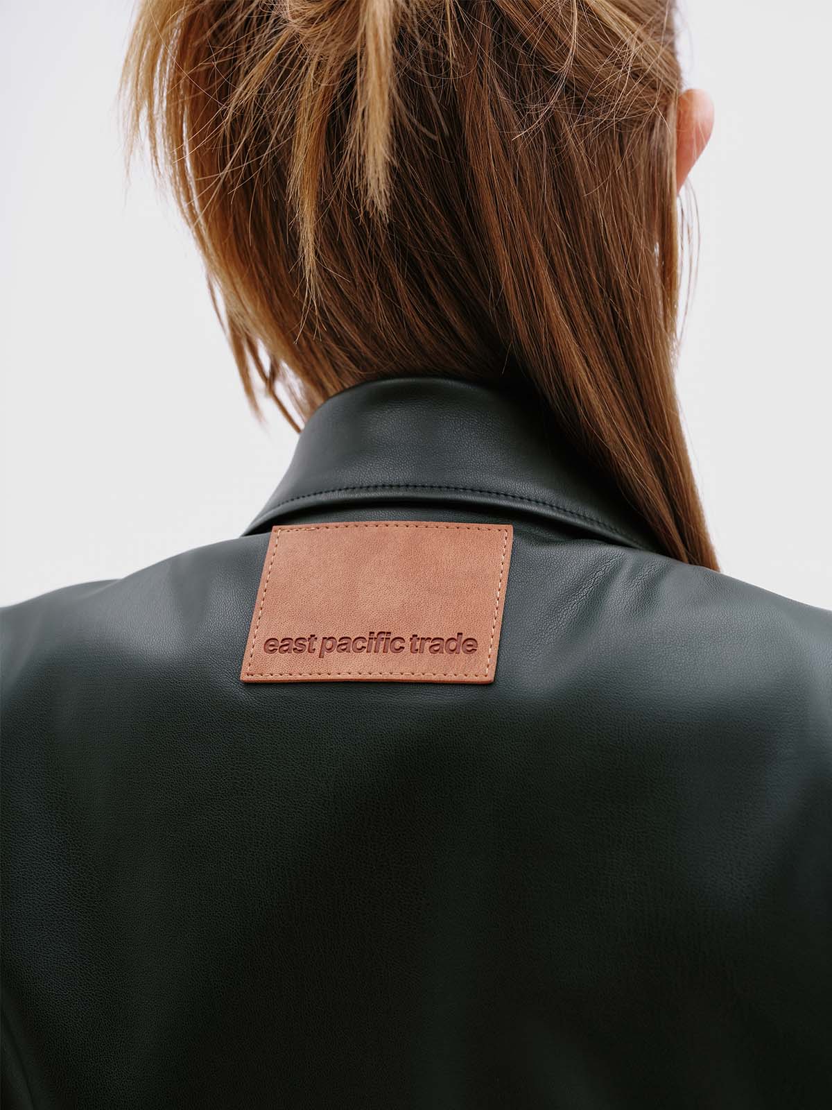 Faux Leather Jacket (Deep Green)