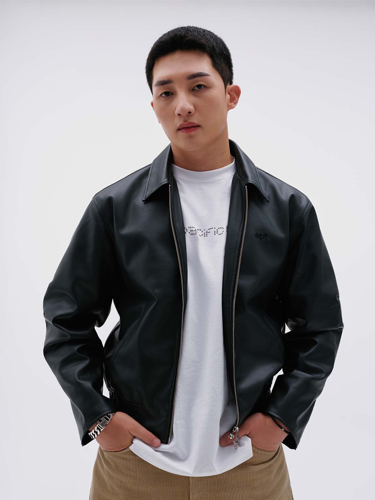 Faux Leather Jacket (Deep Green)