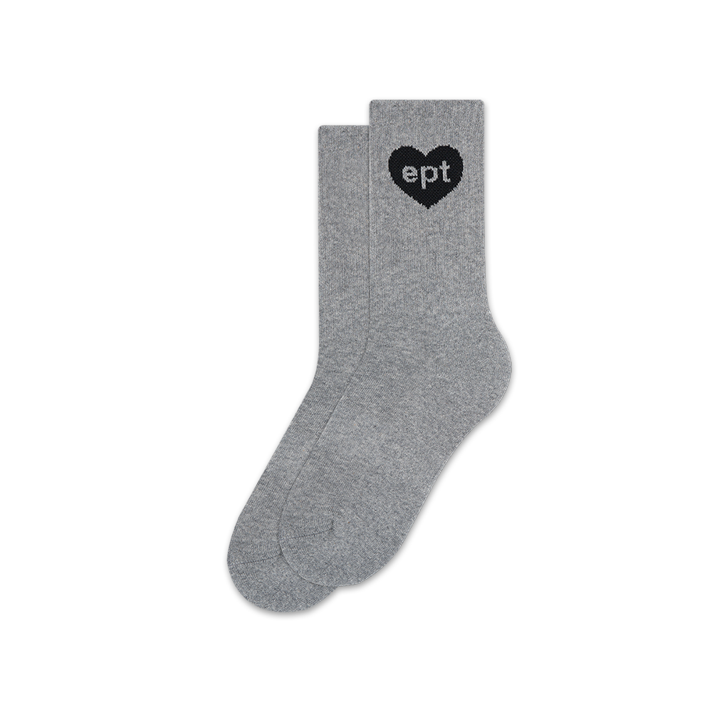 Heart Long Crew Socks (Melange)