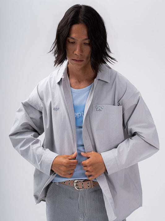 Nibble Big Pocket Shirt (L/Grey)