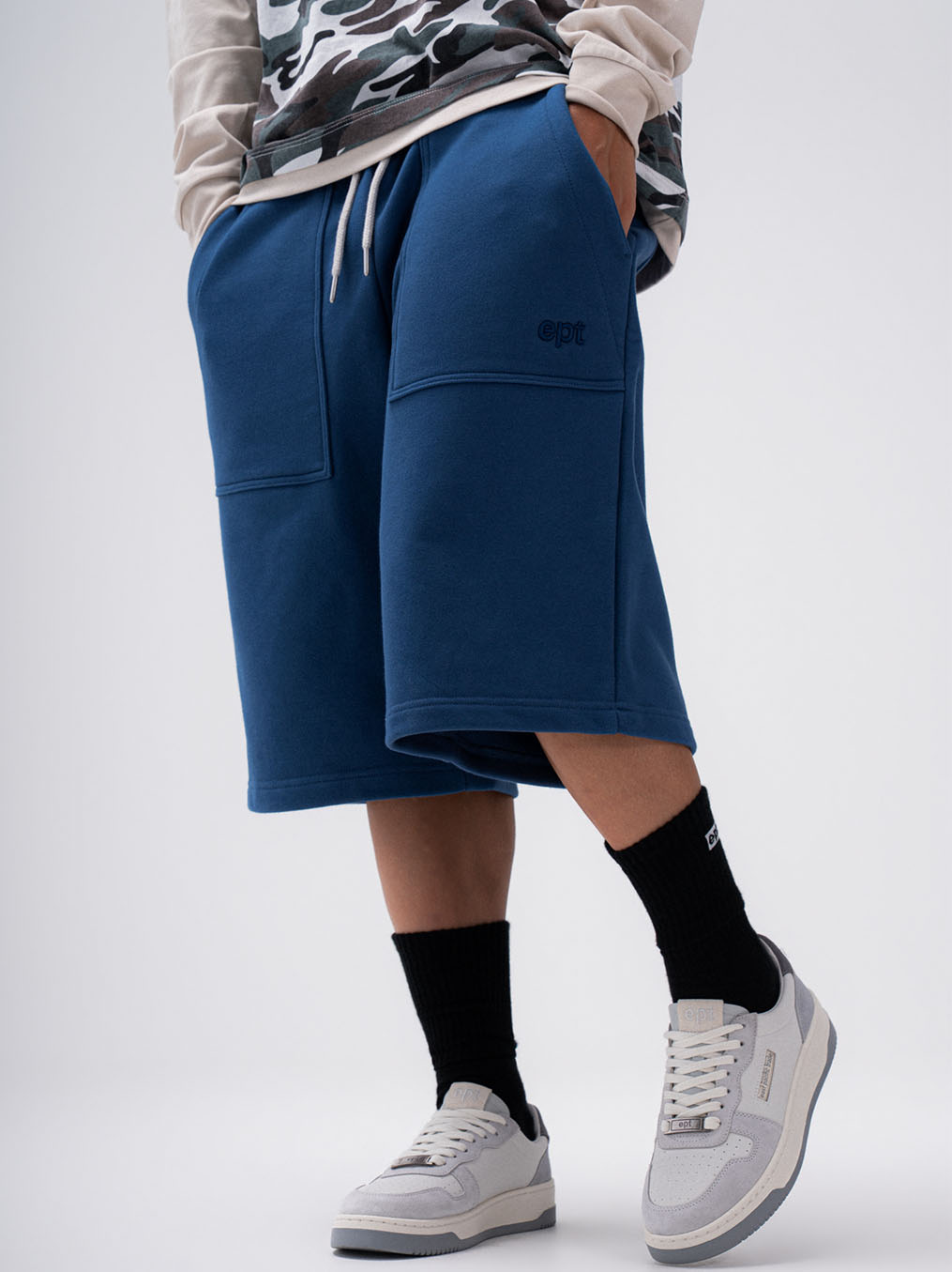 Out Pocket Sweat Half Pants (Navy)