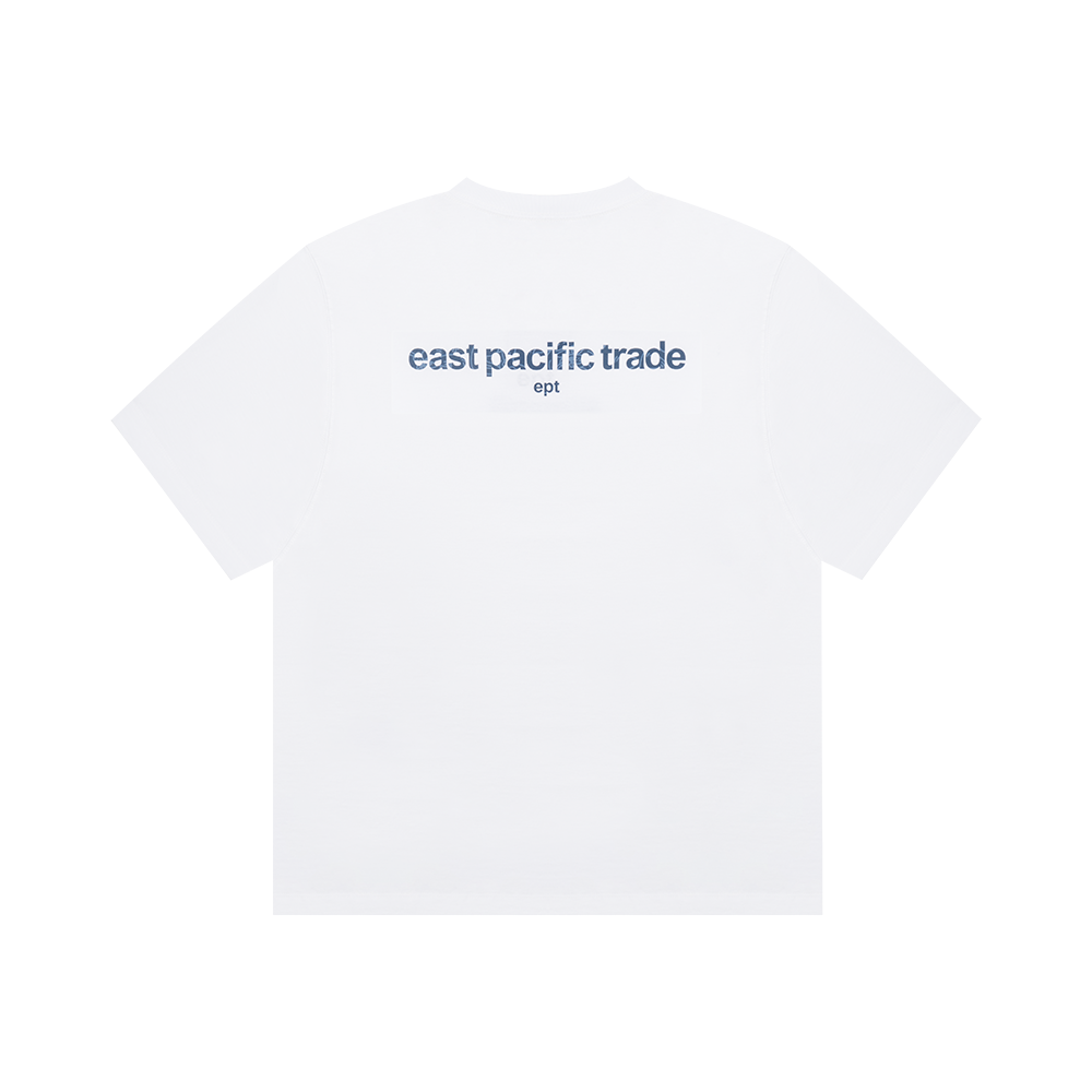 Pattern Box Logo T-Shirt (White/Navy)