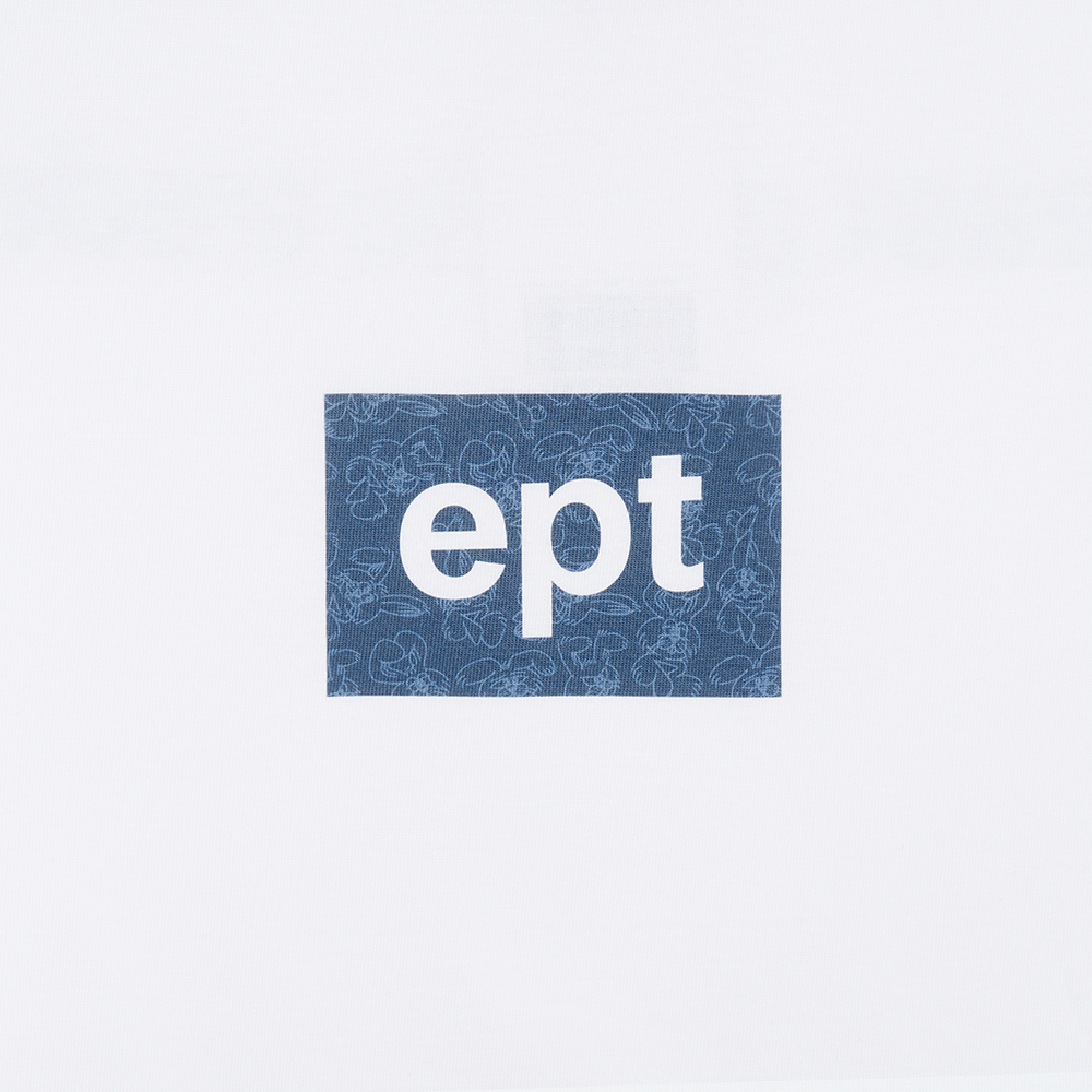 Pattern Box Logo T-Shirt (White/Navy)