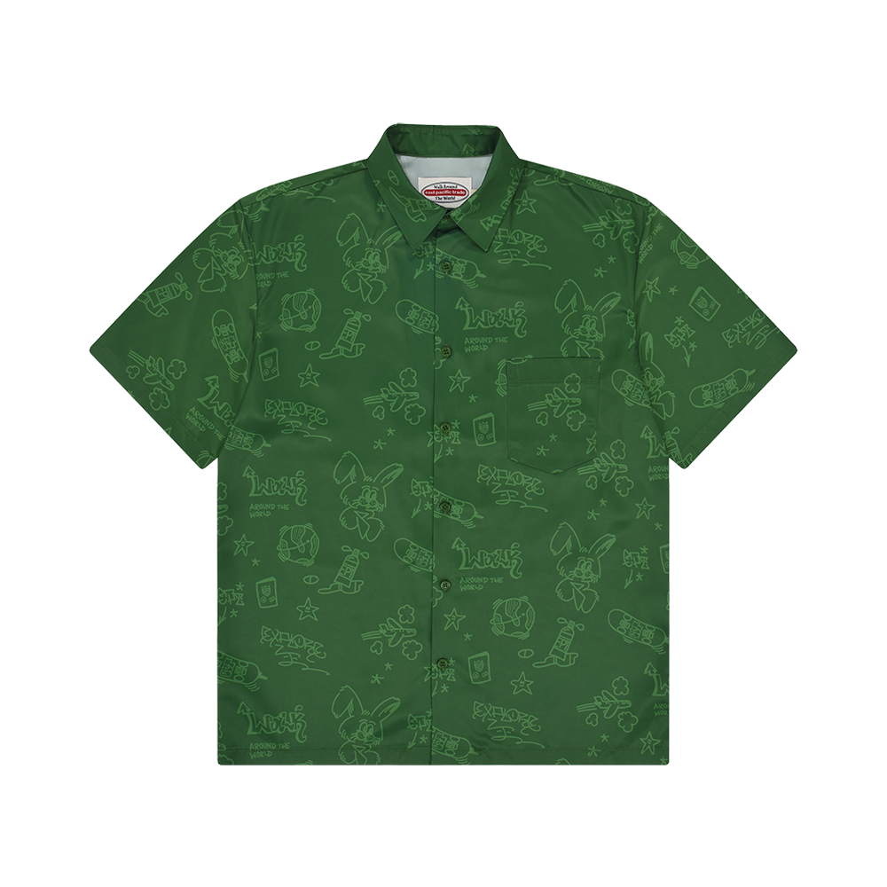 Pattern Half Shirt (Green)