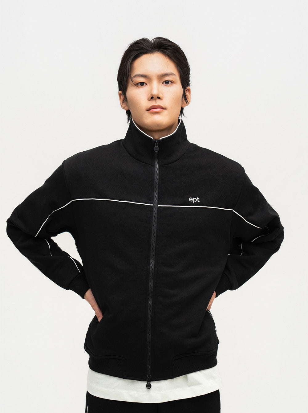 Piping Track Jacket (Black)