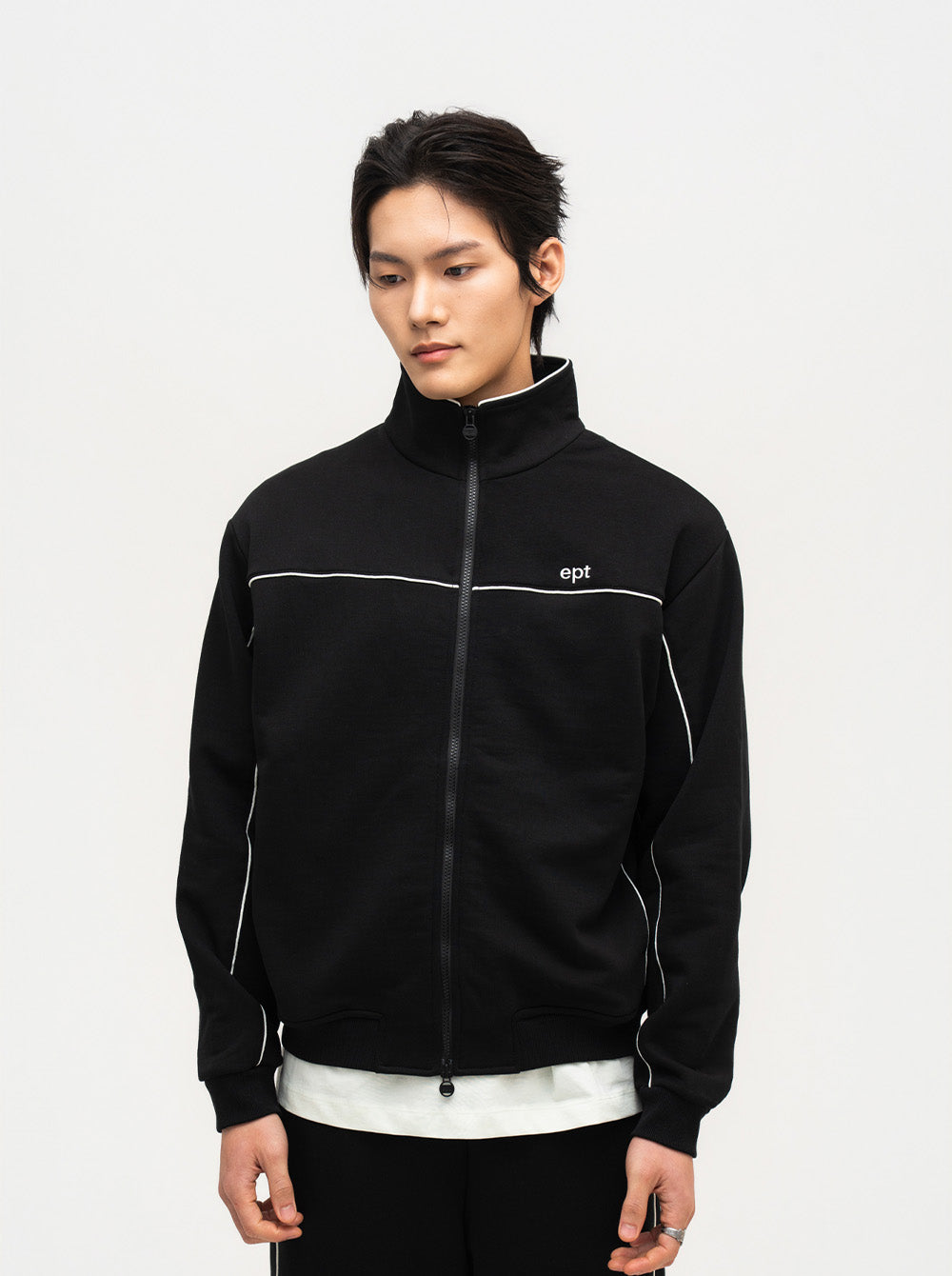 Piping Track Jacket (Black)