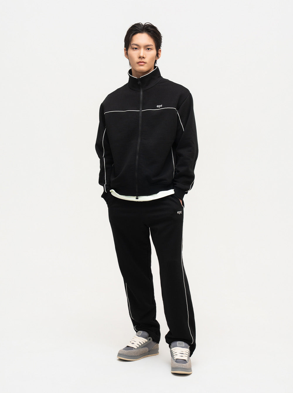 Piping Track Jacket (Black)
