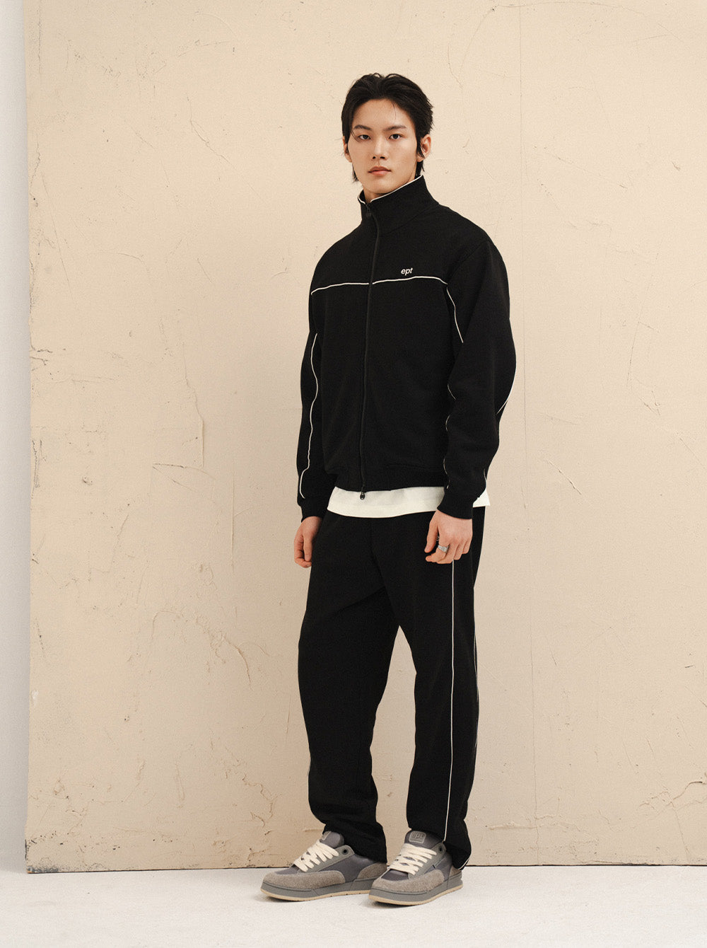 Piping Track Jacket (Black)