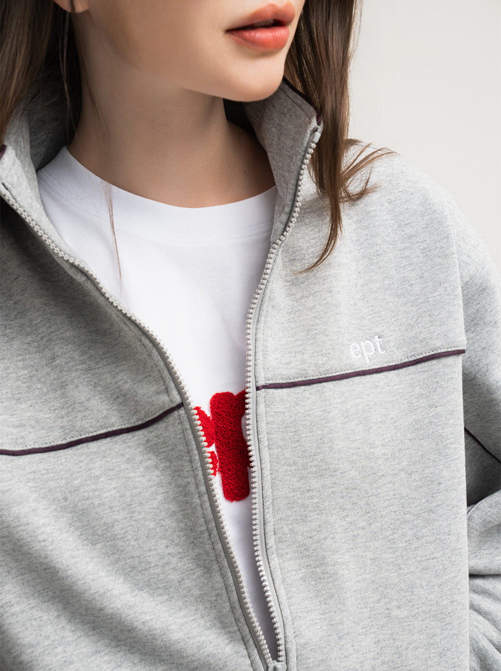 Piping Track Jacket (H/Grey)