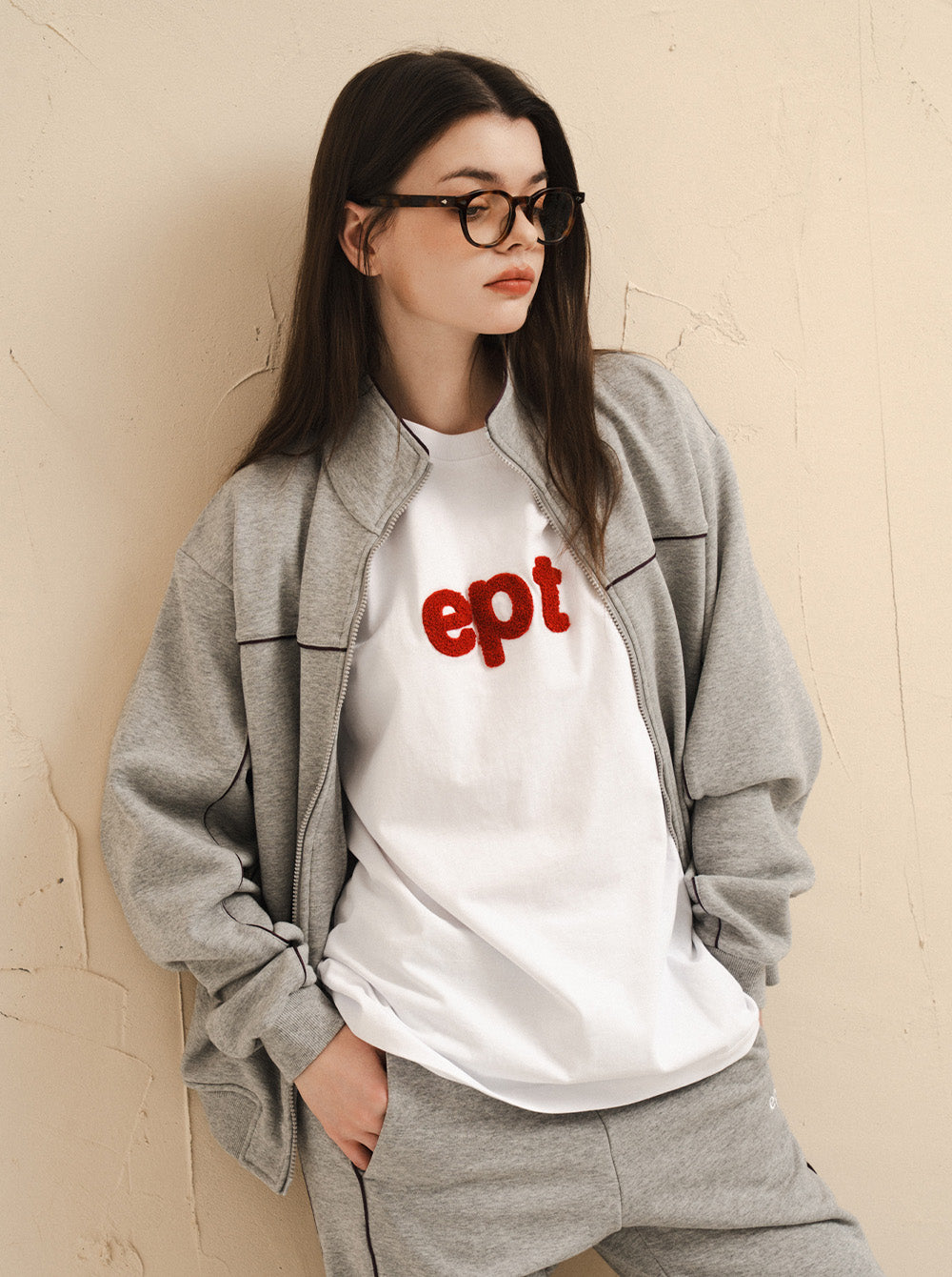 Piping Track Jacket (H/Grey)