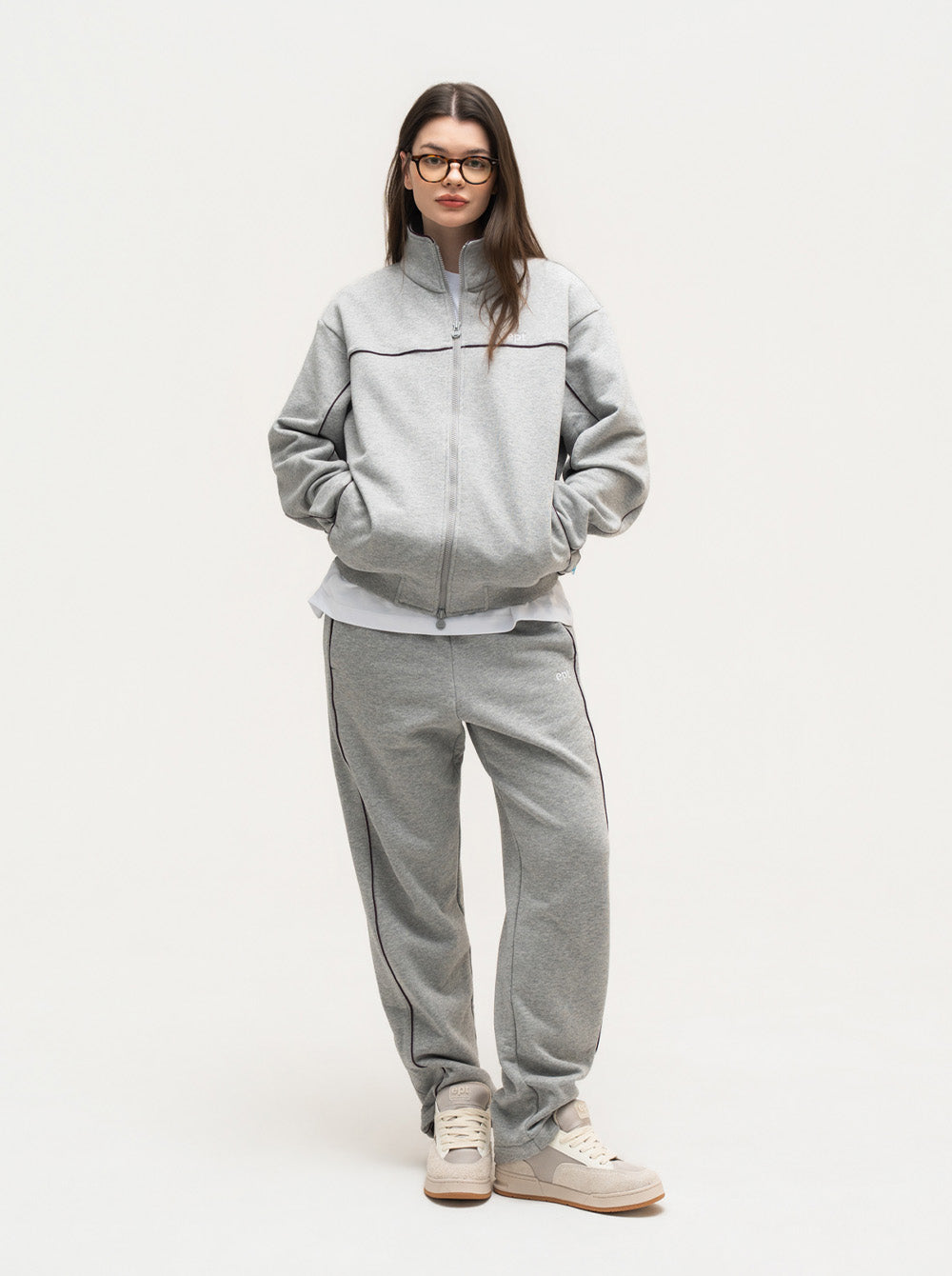 Piping Track Pants (H/Grey)