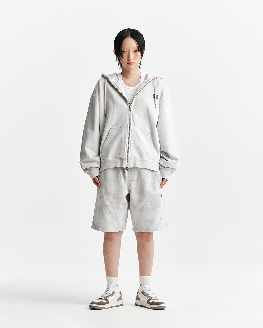 Tie-Dye Box Logo Sweatshort (Grey)