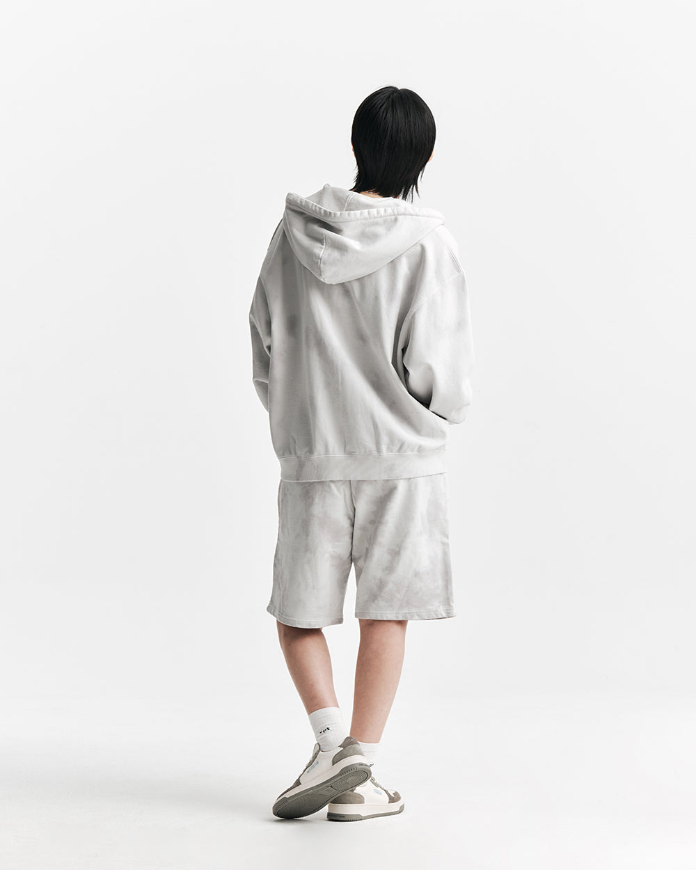 Tie-Dye Box Logo Sweatshort (Grey)