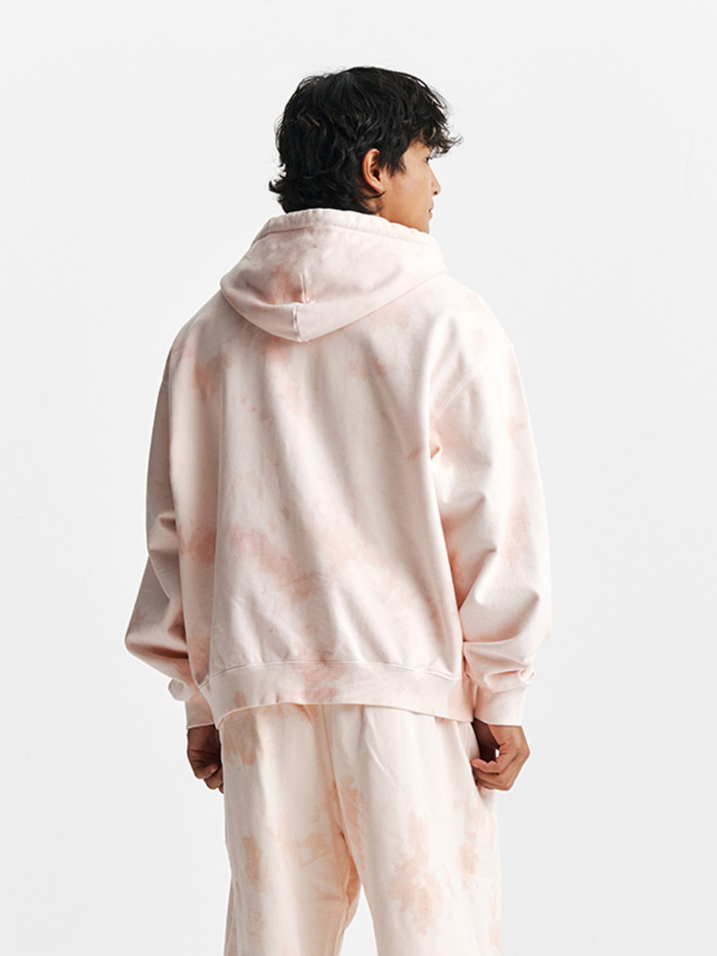 Tie-Dye Zipup Hoodie (Coral)